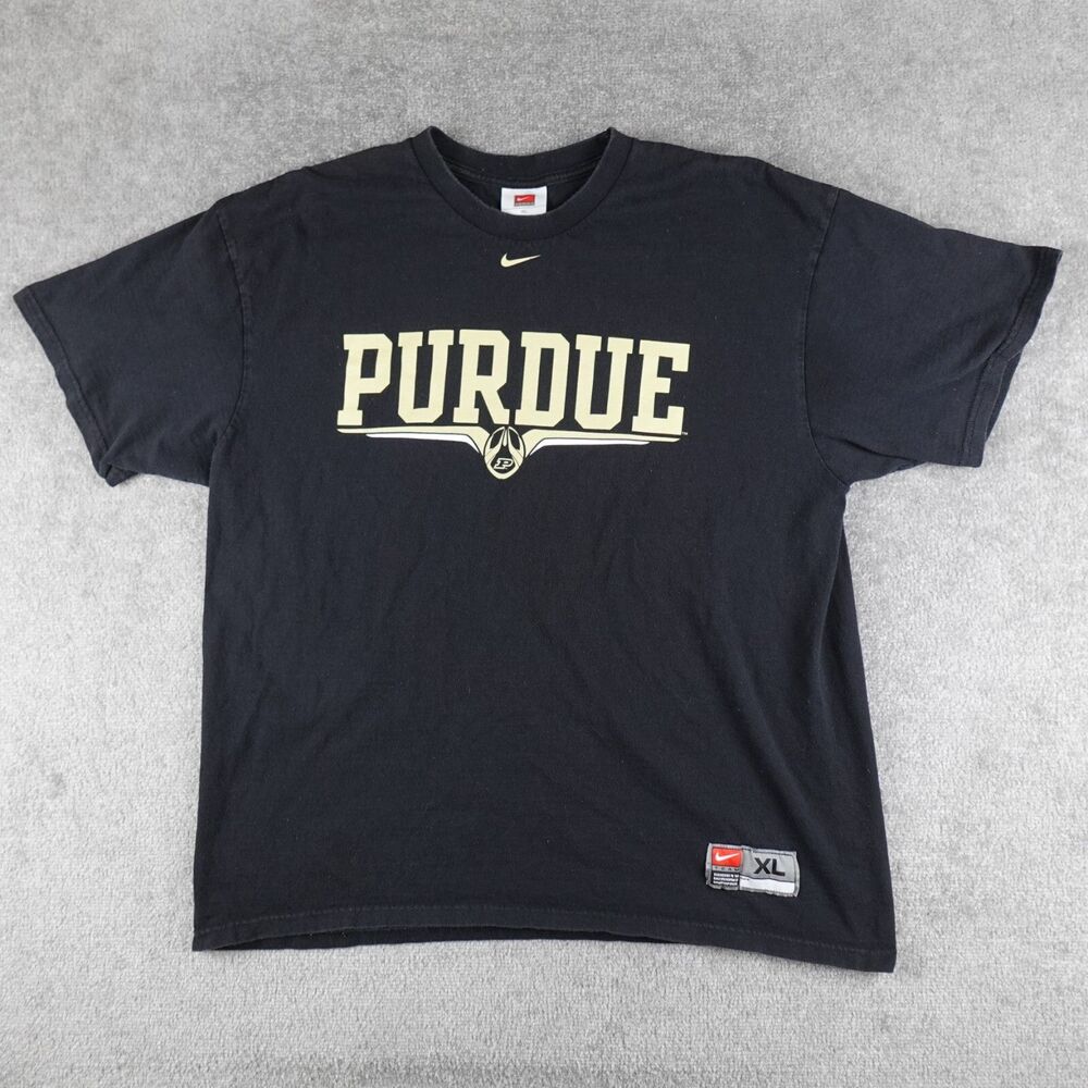 Vintage Nike Shirt Men XL Black Purdue Boilermaker Football Team Graphic Tee 90s